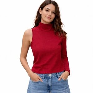 Archive Cop Copine "Lampion" Asymmetrical One-Sleeve Turtleneck Top